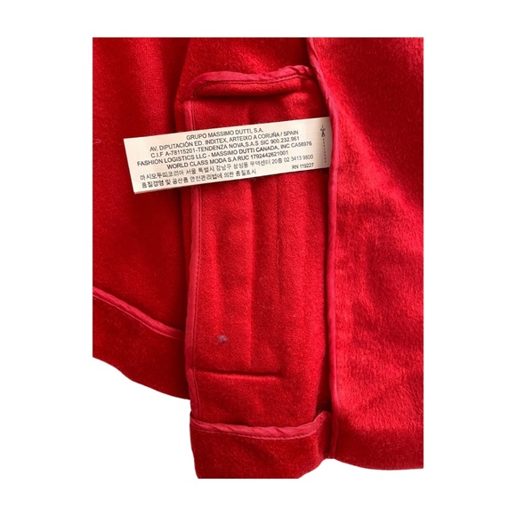Massimo Dutti Red Wool Jacket – Size 42 / US 10 - Picture 5 of 9
